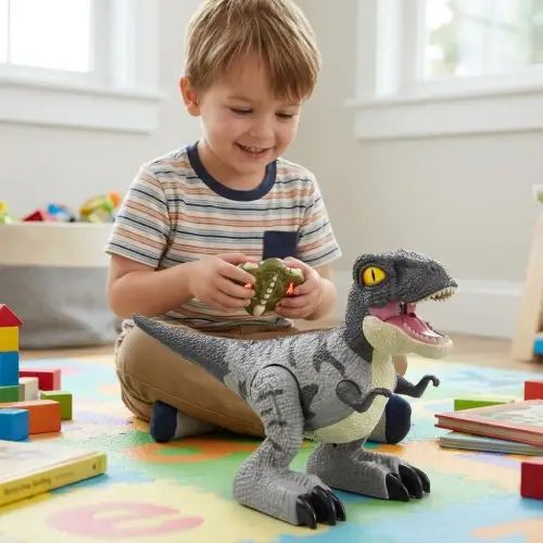 DINOSAURIO ROBOT A CONTROL REMOTO EFECTO HUMO 33x18x31cm - imagen 2