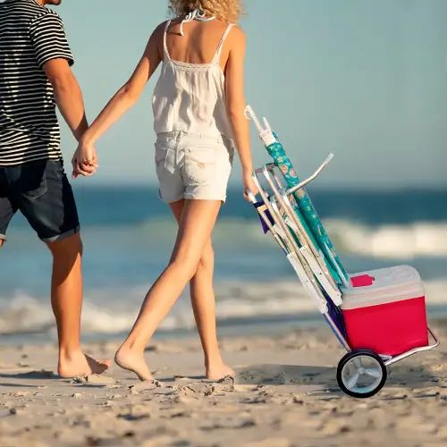 CARRITO DE PLAYA ALUMINIO MOR AZUL O NEGRO HASTA 15kg 105x50x45cm - imagen 3