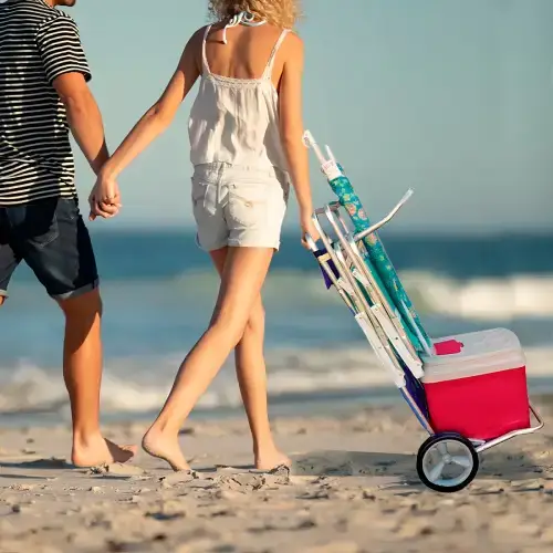 CARRITO DE PLAYA ALUMINIO MOR AZUL O NEGRO HASTA 15kg 105x50x45cm - imagen 3