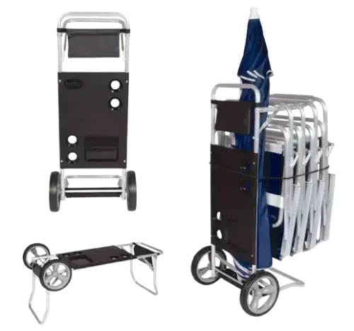 CARRITO DE PLAYA ALUMINIO MOR AZUL O NEGRO HASTA 15kg 105x50x45cm - imagen 1