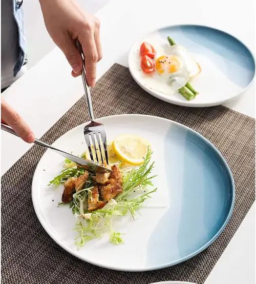 Platos de Cerámica Bicolor de 27cm Varios Colores Diseño Moderno y Elegante - imagen 2