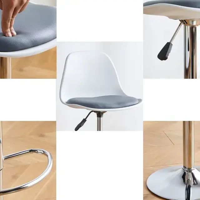 Silla De Bar Giratoria Elegante Con Altura Ajustable - imagen 3