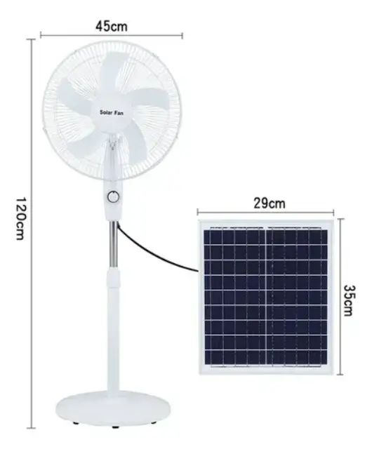 Ventilador De Pie Con Panel Solar - imagen 3