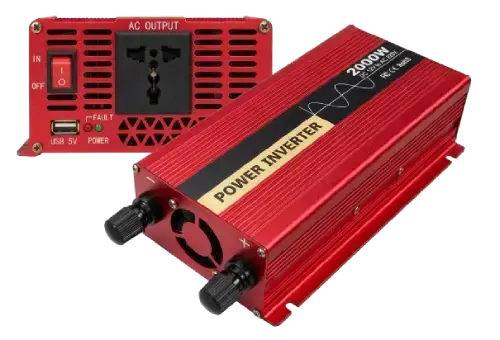 INVERSOR CONVERTIDOR DE CORRIENTE ALUMINIO 12V DC 220V AC 2000W - imagen principal