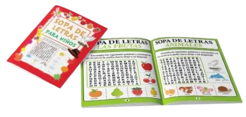 LIBRO INFANTIL SOPA DE LETRAS 16 PÁGINAS PAPEL A4 28.5x20.5cm
