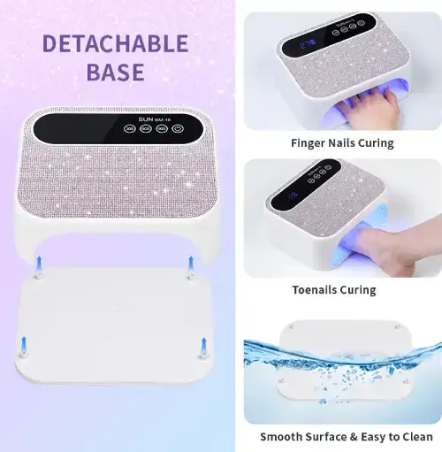 LÁMPARA UV/LED PARA UÑAS INALÁMBRICA CON GLITTER 168W - imagen 4