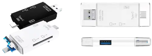 LECTOR DE TARJETAS UNIVERSAL 6 EN 1 TREQA USB/Micro USB/Tipo C, SD/Micro SD/USB ABS 7.5x2.7x1cm - imagen 2