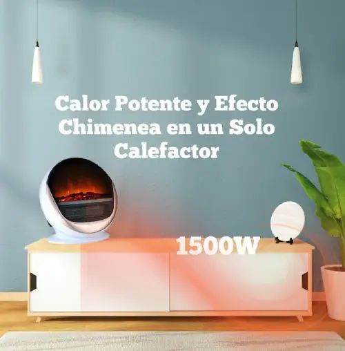 Calentador Eléctrico Termostato Ajustable Luz LED - imagen 2
