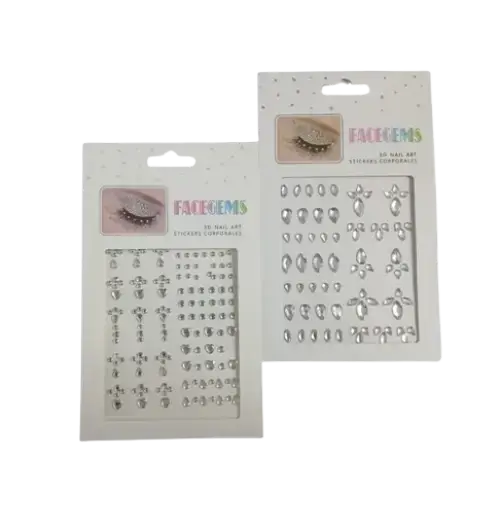 PIEDRITAS AUTOADHESIVAS CON BRILLO PARA LA CARA COMPLEMENTO MAQUILLAJE VARIOS DISEÑOS - imagen 1