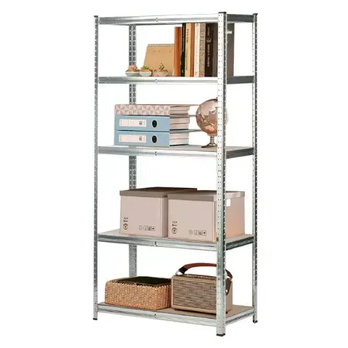 Estantería Metálica Color Natural Galvanizada de MDF con Altura Ajustable, Fácil Armado, Encastrable - imagen 2