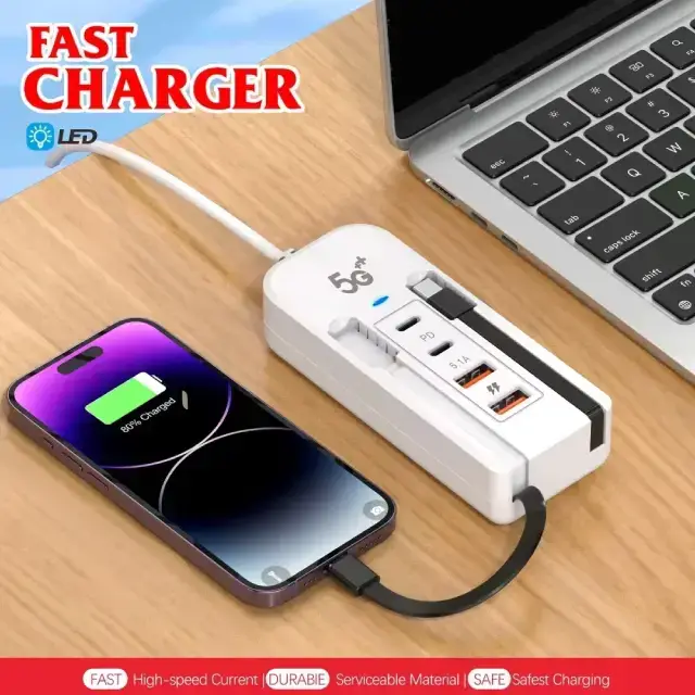 Cargador Multicontacto USB 66W PD tipo C - imagen 2