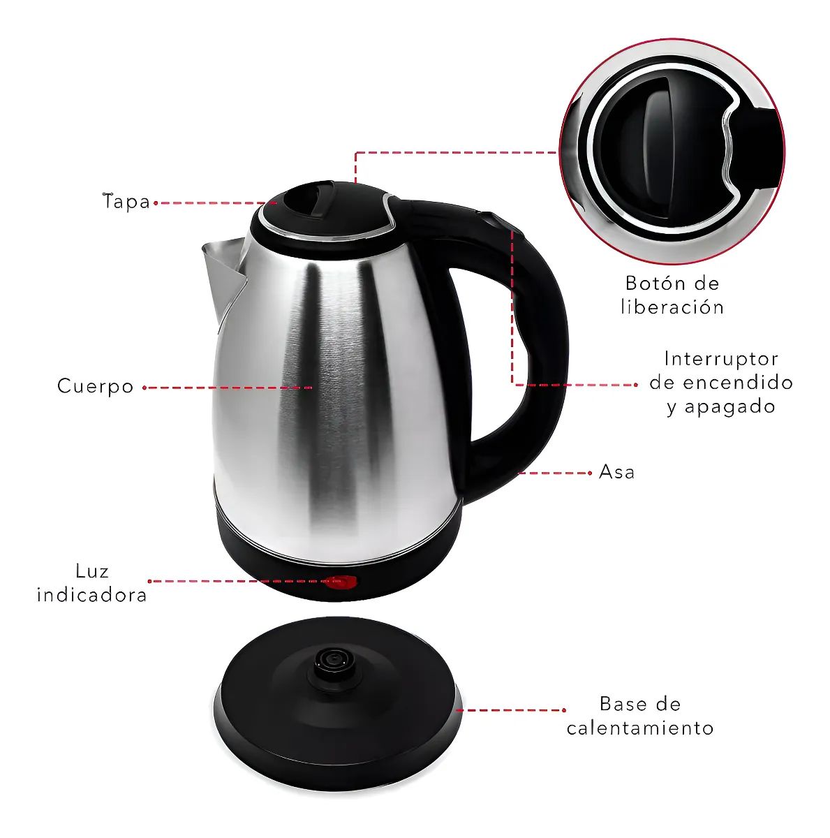 JARRA ELÉCTRICA SCARLETT 2L METÁLICA -- POR UNIDAD - imagen 2