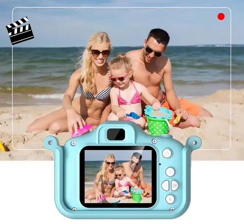 MINI CÁMARA DIGITAL PARA NIÑOS 2.0" Micro SD 4GB-32GB VGA/30fps/1080p/JPEG 1000mAh Silicona + ABS 8.6x5.3cm - imagen 2