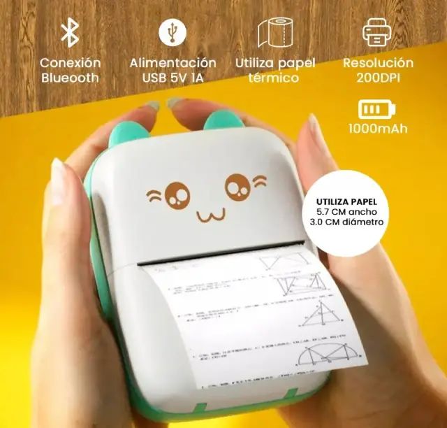 Mini Impresora Térmica Portátil Bluetooth - imagen 3