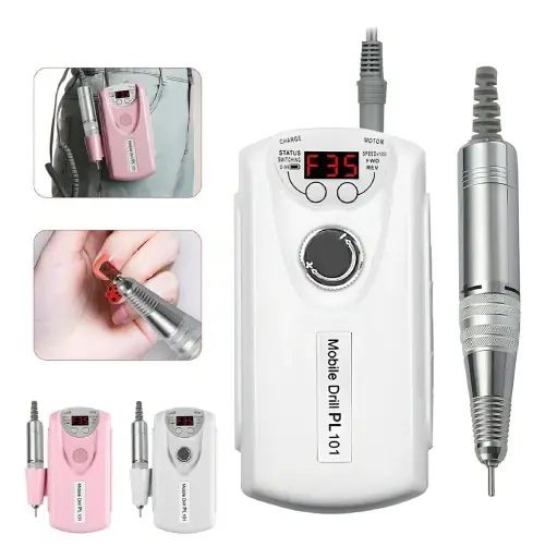 SET TORNO MANICURA Y PEDICURA DISPLAY LCD 2 COLORES ACCESORIOS 220V 35W 14x7x3.5cm - imagen 3