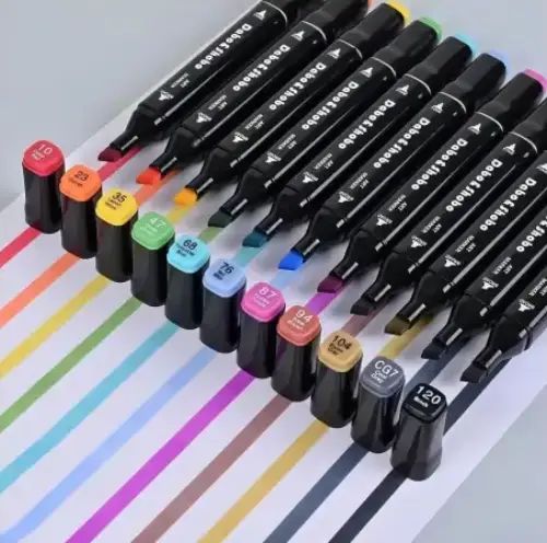 SET ARTE 120 MARCADORES CON DOBLE PUNTA + ESTUCHE - imagen 2