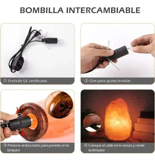 Lámpara de Sal Himalaya 2-3kg Con Dimmer Para Regular La Intensidad - imagen 3