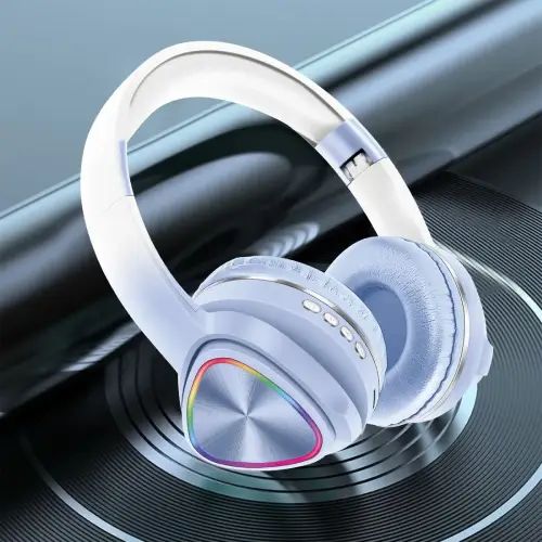 AURICULARES INALÁMBRICOS BLUETOOTH LUZ LED RGB 3.5mm - imagen 2