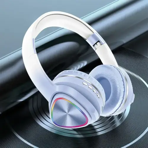 AURICULARES INALÁMBRICOS BLUETOOTH LUZ LED RGB 3.5mm - imagen 2