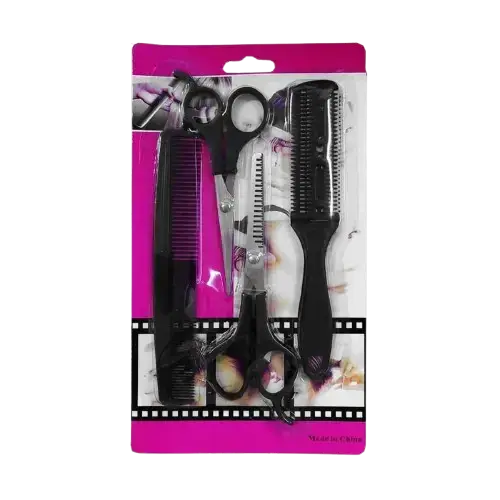 Set 4 Artículos de Peluquería Tijeras y Peines - imagen principal