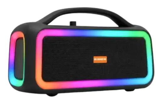 PARLANTE 2x4" LED RGB C/MICRÓFONO 20W 3000mAh 40x21x15.5cm - imagen 1