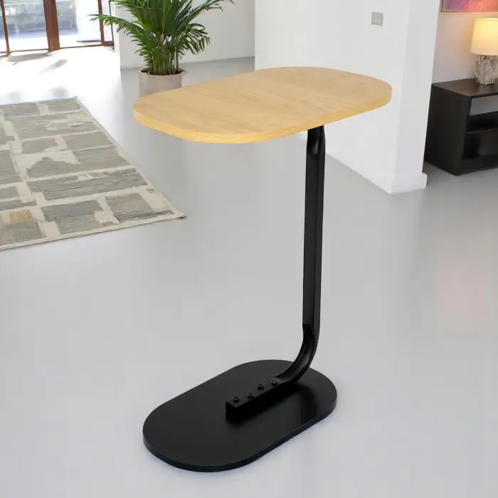 Mesa de centro minimalista auxiliar Ovalada para sala Moderna 39x28x56cm - imagen 2