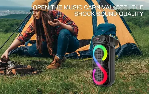PARLANTE PORTÁTIL 4" c/CONTROL REMOTO Y MICRÓFONO DISEÑO "S" 1500mAh 8W - imagen 4