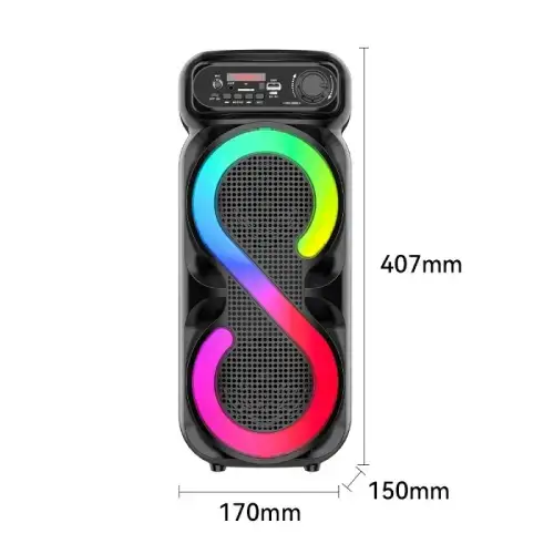 PARLANTE PORTÁTIL 4" c/CONTROL REMOTO Y MICRÓFONO DISEÑO "S" 1500mAh 8W - imagen 3