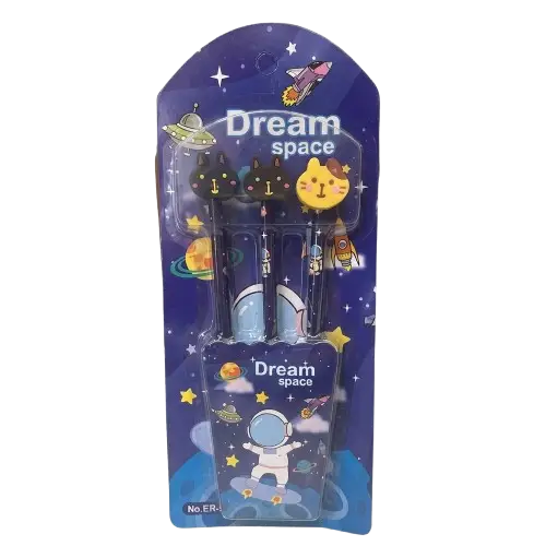Set 3 Lápices Dream Space Kawaii con Gomas