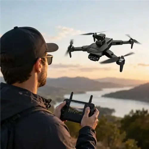 DRONE CON SENSOR ANTICHOQUE Y 2 CÁMARAS 1080p 1800mAh 3.7V 10M 26.5x26.5cm - imagen 2