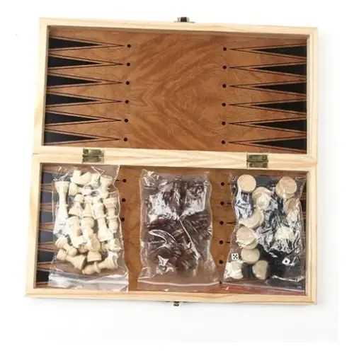 JUEGO DE MESA 3 EN 1 MADERA 48x48cm - imagen 2
