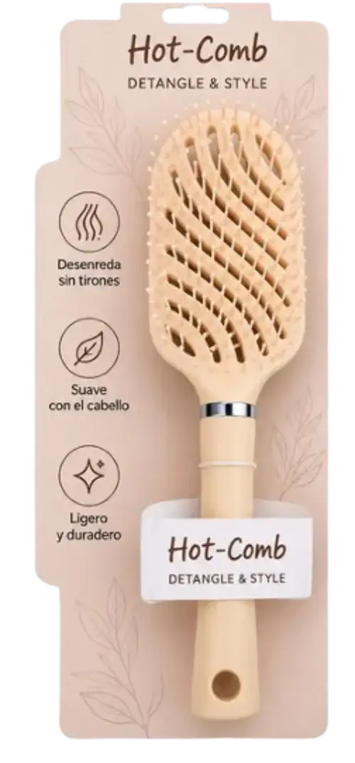 CEPILLO DE PELO DESENREDANTE c/DISEÑO VENTILADO MASAJEADOR AMARILLO - imagen 1