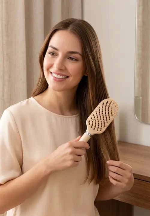 CEPILLO DE PELO DESENREDANTE c/DISEÑO VENTILADO MASAJEADOR AMARILLO - imagen 3