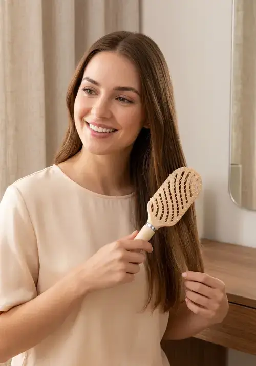 CEPILLO DE PELO DESENREDANTE c/DISEÑO VENTILADO MASAJEADOR AMARILLO - imagen 3