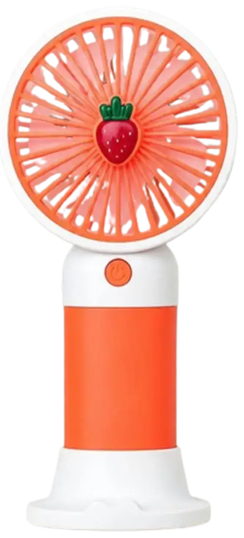 VENTILADOR PORTÁTIL ROJO Y BLANCO DISEÑO FRUTILLA - imagen 1