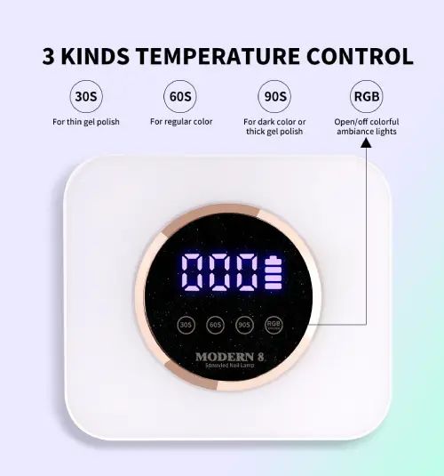 LÁMPARA UV/LED PARA UÑAS INALÁMBRICA RGB 108W - imagen 2