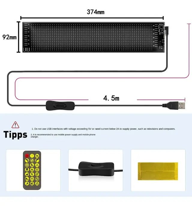 Panel de Pantalla LED Flexible Programable A Control Remoto - imagen 2