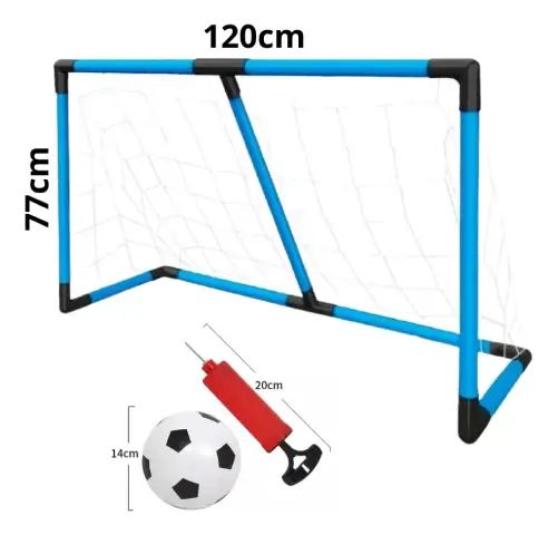 ARCO DE FÚTBOL INFANTIL PVC 120x77x57cm PELOTA 12cm E INFLADOR - imagen 2