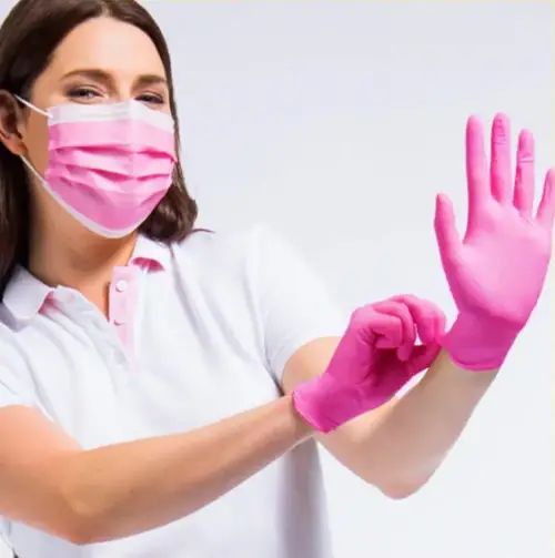 GUANTES DE NITRILO ROSA CALIDAD PREMIUM --- CAJA DE 100 UNIDADES - imagen 2