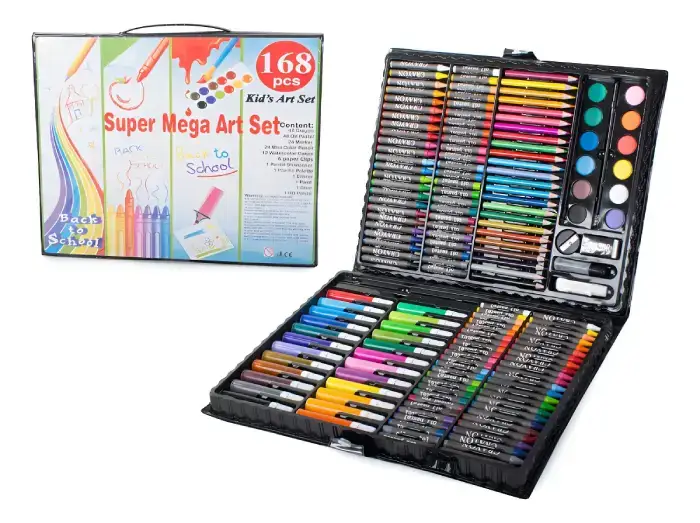 Set De Arte Dibujo Pinturas Kit 168 Piezas Maletín Infantil - imagen 1