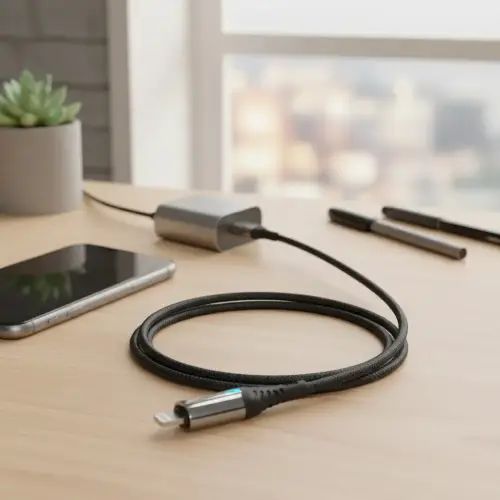 CABLE REFORZADO DE CARGA Y DATOS TREQA LED iOS-MICRO USB 5.1A 5V 1M - imagen 3
