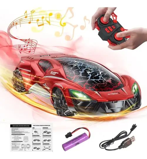 AUTO A CONTROL REMOTO LUCES LED SONIDO 360° 21x10x6cm - imagen 4
