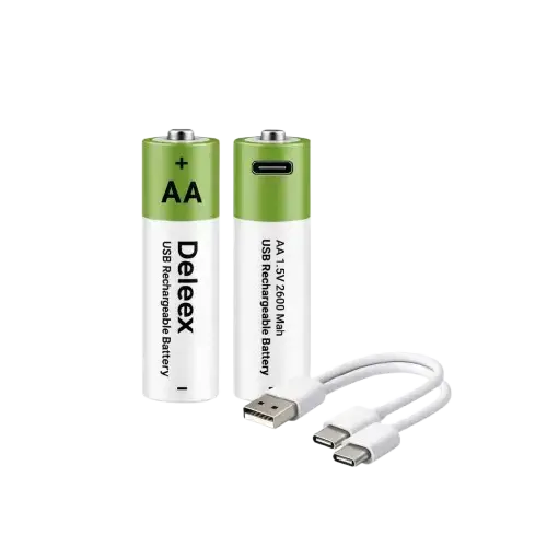 PILAS AA RECARGABLES PUERTO USB-C 2600mAh 1.5V C/CABLE --- 2 UNIDADES - imagen 1
