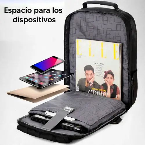 MOCHILA IMPERMEABLE PARA NOTEBOOK CON COMPARTIMENTO PARA USB 45x30x14cm - imagen 4