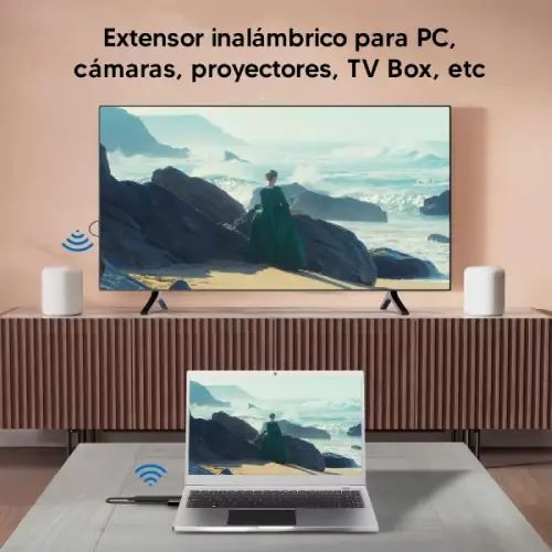 TRANSMISOR Y RECEPTOR HDTV INALÁMBRICO HASTA 30 METROS USB 5V/2A 10x2.5x2cm - imagen 3