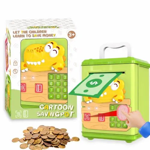 ALCANCÍA/COFRE SEGURIDAD INFANTIL DINO LUCES Y SONIDO, CONTRASEÑA 4 DÍGITOS A PILAS ABS 21.5x12x13cm - imagen 3