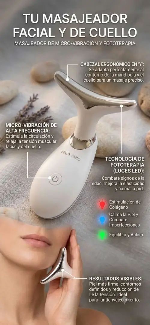 MASAJEADOR FACIAL CON TERAPIA DE LUZ - imagen 3