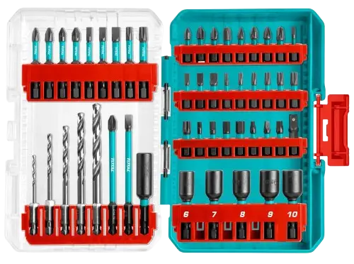 KIT/SET 49 PUNTAS Y MECHAS HEX ¼" PARA ATORNILLADOR DE IMPACTO INDUSTRIAL