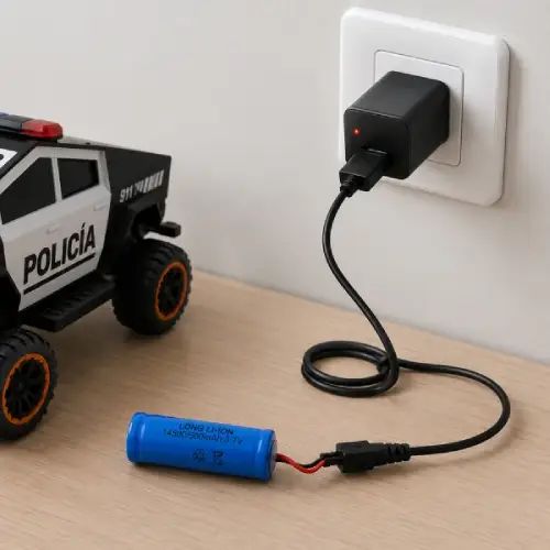 CYBERTRUCK POLICÍA A CONTROL REMOTO LUCES LED MÚSICA 32.5x19x17cm - imagen 3