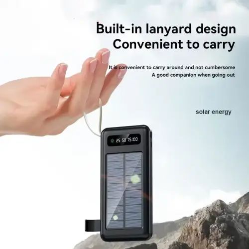 POWER BANK SOLAR TREQA LCD LED 1 USB 2.1A ABS 10000mAh - imagen 3